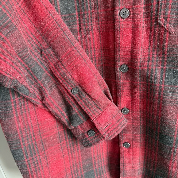 Columbia Jacket Men Large Shacket Sherpa Lined Wool Blend Flannel Plaid Red Blk - Picture 5 of 14